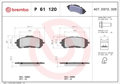BREMBO P 61 120 PRIME LINE set placute frana,frana disc foto