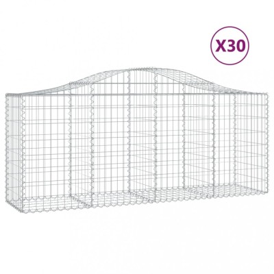 Cosuri gabion arcuite 30 buc, 200x50x80/100 cm, fier galvanizat foto