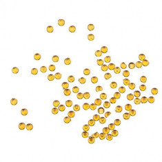 Decorațiuni unghii, galben-portocalii, 2 mm - strasuri rotunde în săculeț, 90 buc