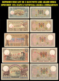 reproducere lot de 5 bancnote Lire arabe seria specimen 1924