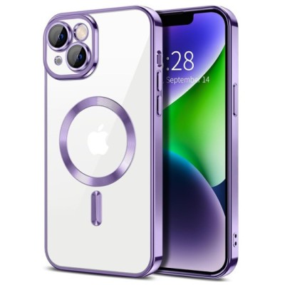 Husa pentru iPhone 14 - Techsuit Luxury Crystal MagSafe - Light Purple foto