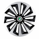 Set 4 capace roti Fox Gri-Negru R17 pentru gama auto Skoda
