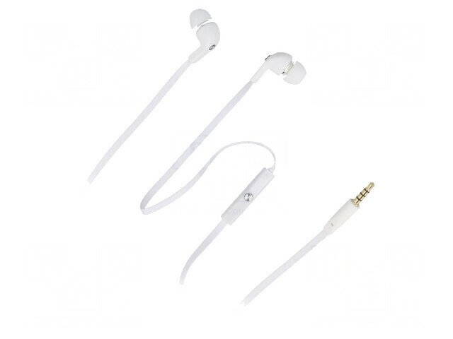 Căști In-Ear Albe cu Microfon Jack 3.5mm 1.2m 32&Omega;