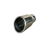Ornament toba inox Premium, model tesit cu perforatii, intrare 6.5 cm, iesire 6.9 cm, lungime 15 cm Cod: 7656G