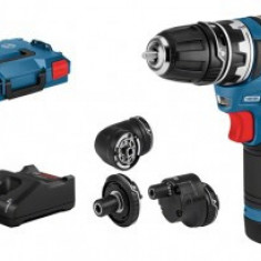 Bosch GSR 12V-35 FC Masina de gaurit si insurubat Li-Ion, 35Nm, 10mm + 2 x acumulatori GBA 12V, 3.0Ah + Incarcator rapid GAL 12V-40 + L-Boxx+Adaptor S