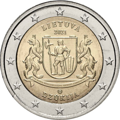 Lituania moneda comemorativa 2 euro 2021 - Regiunea Dzukija - UNC foto