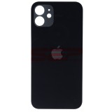 Capac Baterie iPhone 12, Negru, Compatibil, Decupaj Camera Mare, Bulk