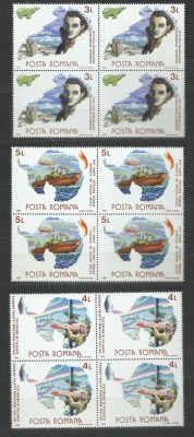 TSV$ - 1986 LP 1163 CERCETATORI ROMANI IN ZONELE POLARE BLOC X 4 MNH/** LUX foto