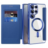Husa MagSafe pentru Samsung Galaxy S25 Ultra S938, Techsuit, SmartMag Book, Albastra