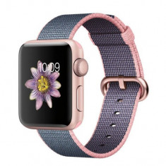 Curea iUni compatibila cu Apple Watch 1/2/3/4/5/6/7, 42mm, Nylon, Woven Strap, Dark Purple