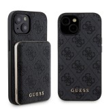 Husa iPhone 15 Guess Hardcase Powerbank MagSafe, negru, GUBPM5P15S4GEMGK