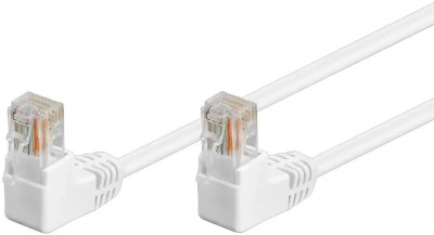 Cablu Patch CAT5e 2x RJ45 90 UTP 0.5m alb pentru Conectare retea 96069 Goobay foto