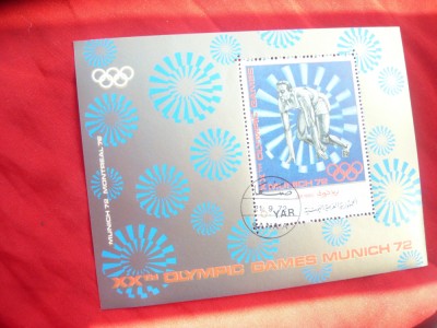 Bloc YAR 1972 - Olimpiada Munchen , stampilat foto