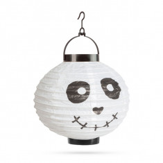 Lampion LED cu Model Fantoma de Halloween - 20 cm - Alb