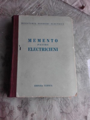 MEMENTO PENTRU ELECTRICIENI foto