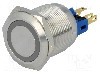 Intrerupator anti-vandalism, ON-ON, &Oslash;22mm, ONPOW - GQ22-11ZE/R/24V