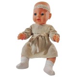 Papusa interactiva, rochita cu fundita, olita, suzeta, scutec, sticluta, face pipi, 45 cm, ProCart