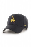 47brand șapcă din amestec de l&acirc;nă MLB Los Angeles Dodgers culoarea negru, cu imprimeu, 47 Brand
