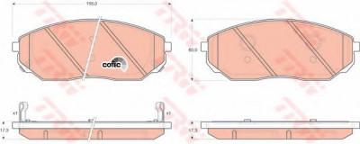 Set placute frana,frana disc KIA SORENTO I (JC) (2002 - 2009) TRW GDB3343 foto