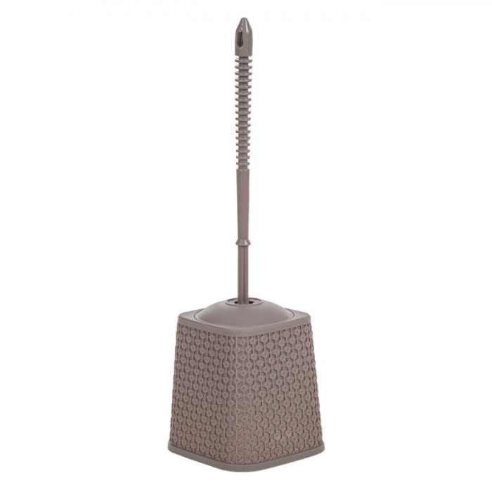 Perie WC Plastic Diamond, 40 cm, Culoare Taupe