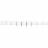 Cumpara ieftin Gard de grădină cu v&acirc;rf circular din oțel 1603,5x120 cm, negru