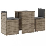 Cumpara ieftin Set bistro cu perne, 3 piese, bej, poliratan