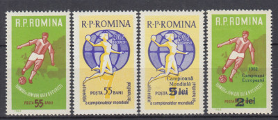 ROMANIA 1962 LP 535 LP 537 LP 545 LP 546 TURNEUL U.E.F.A./R.P.R. SERII MNH foto