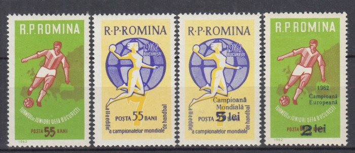 ROMANIA 1962 LP 535 LP 537 LP 545 LP 546 TURNEUL U.E.F.A./R.P.R. SERII MNH