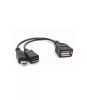 Cablu adaptor OTG cu alimentare micro USB mama+tata, Oem