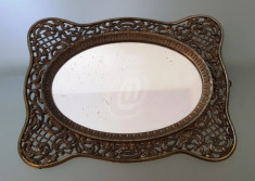 Oglinda cu rama metalica, 19 cm foto
