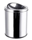 Cumpara ieftin Cos gunoi cu capac mobil, otel argintiu 20,5 x 25 cm