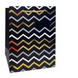 Punga cadou Negru&amp;amp;amp;Auriu, dimensiune 26x32x12 cm, Model 3