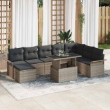 Cumpara ieftin Set de canapele pentru grădină cu pernă 9 pcs Gri Rattan poli