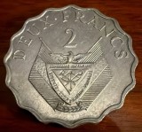 RWANDA 2 FRANCS(F.A.O.)1970 MONEDA/ AUMINIU/ 1,51 g. / 23,5 mm.