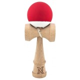 Kendama X Originala, Profesionala, Cyrax, din Lemn, Rubber Grip, 18 cm, Rosu/Alb