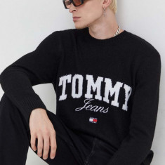 Tommy Jeans pulover barbati, culoarea negru