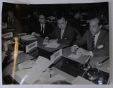 SESIUNEA A XVI -A A C.E.E. , O.N.U. , GENEVA , REPREZENTANTII ROMANIEI , PORTUGALIEI SI SPANIEI ,FOTOGRAFIE DE PRESA , APRILIE 1961