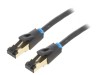 Patch cord S/FTP Cat 8 OFC PVC negru 2m aurit, Vention