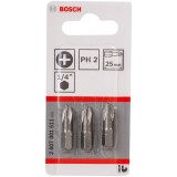 Bosch 2607001511 - Set capete de insurubare profil PH2 3 bucati