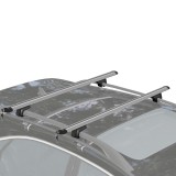 HOMCOM Bare transversale auto 135 cm, portbagaj blocabil cu 2 chei, compatibile cu șine laterale de 120 cm, argintie | Aosom Romania