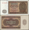 GERMANIA DE EST RDG DDR █ bancnota █ 20 Mark █ 1948 █ P-13b █ UNC █ necirculata