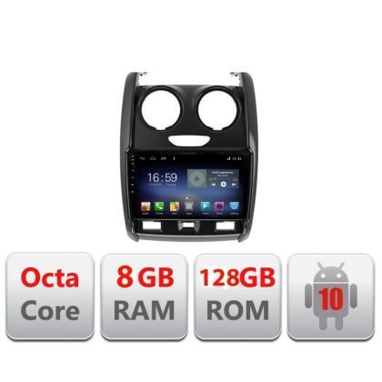 Navigatie DACIA DUSTER 2012-2019 F-157 Octa Core cu Android Radio Bluetooth Internet GPS WIFI DSP 8+128GB 4G CarStore Technology
