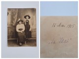 Fotografie format CP: "La Mosi", Portretul mamei si fiicei sale, Fotograf ambulant din Targul Mosilor, 16 mai 1915, Bucuresti / Romania