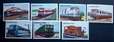 Burkina Faso 1985 transporturi trenuri locomotive serie neștampilată foto