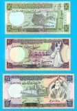 Siria SET 3x (pick 100+101+102) 5,10,25 Pounds 1991 UNC; Teatrul Bosra+Palatul Al-Azem+Castelul Krak des Chevaliers