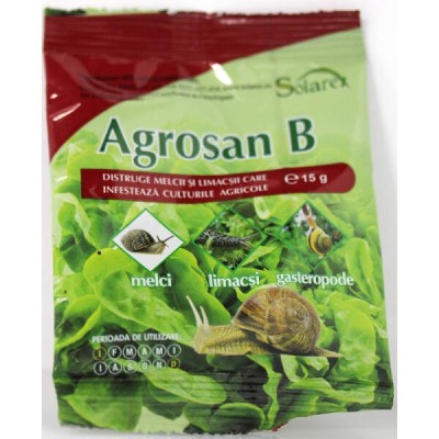 Agrosan B 15 gr moluscocid (melci, limacsi, gastropode) foto