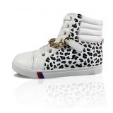 CH2370-211 Sneakers dama cu imprimeu animal si accesoriu auriu in fata