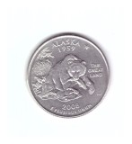 Moneda SUA 25 centi/quarter dollar 2008 D, Alaska 1959, stare buna, curata