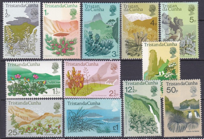 DB1 Flora 1972 Tristan da Cunha 12 v. MNH