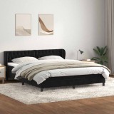 Cumpara ieftin Pat cu arcuri cu saltele negru 200x210 cm catifea